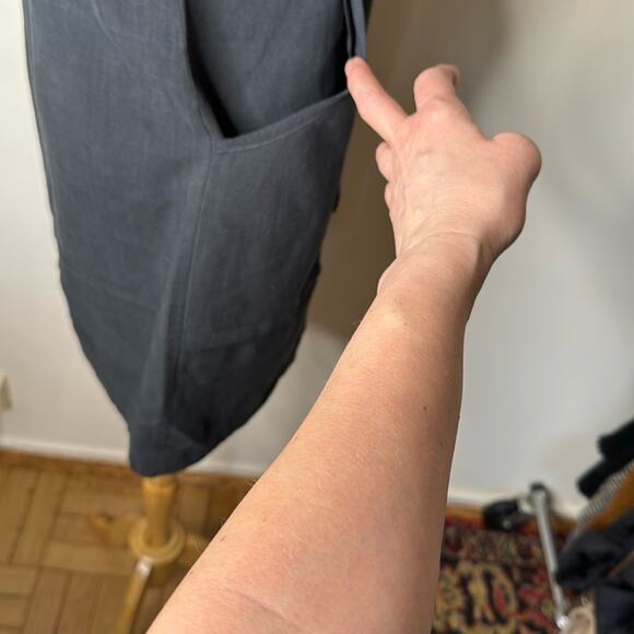 Nau Black Flaxible Sleeveless Linen Blend Shift Dress - Picture 7 of 8